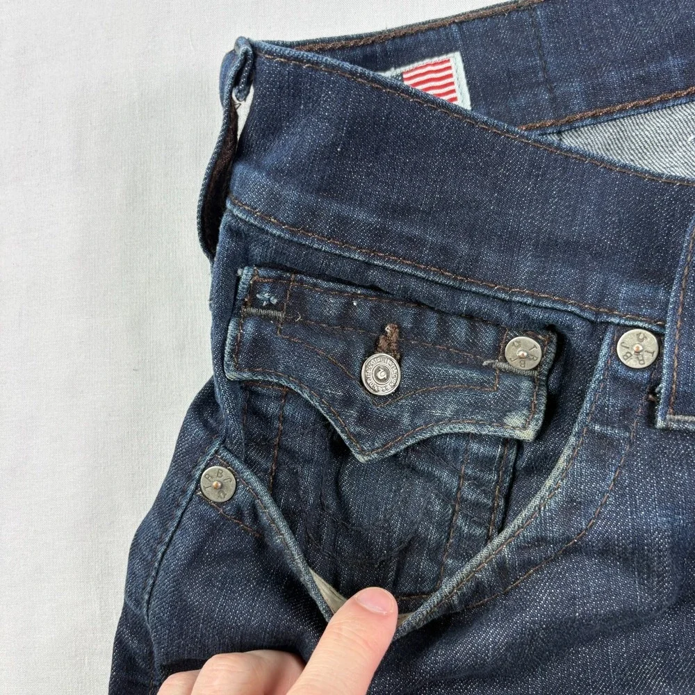 True Religion Jeans Mens 36 (Fits 38x34) Blue Ricky‎ Straight Leg Flap Pockets